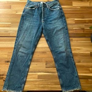 Agolde Riley Straight Crop Jeans - Wash: Frequency